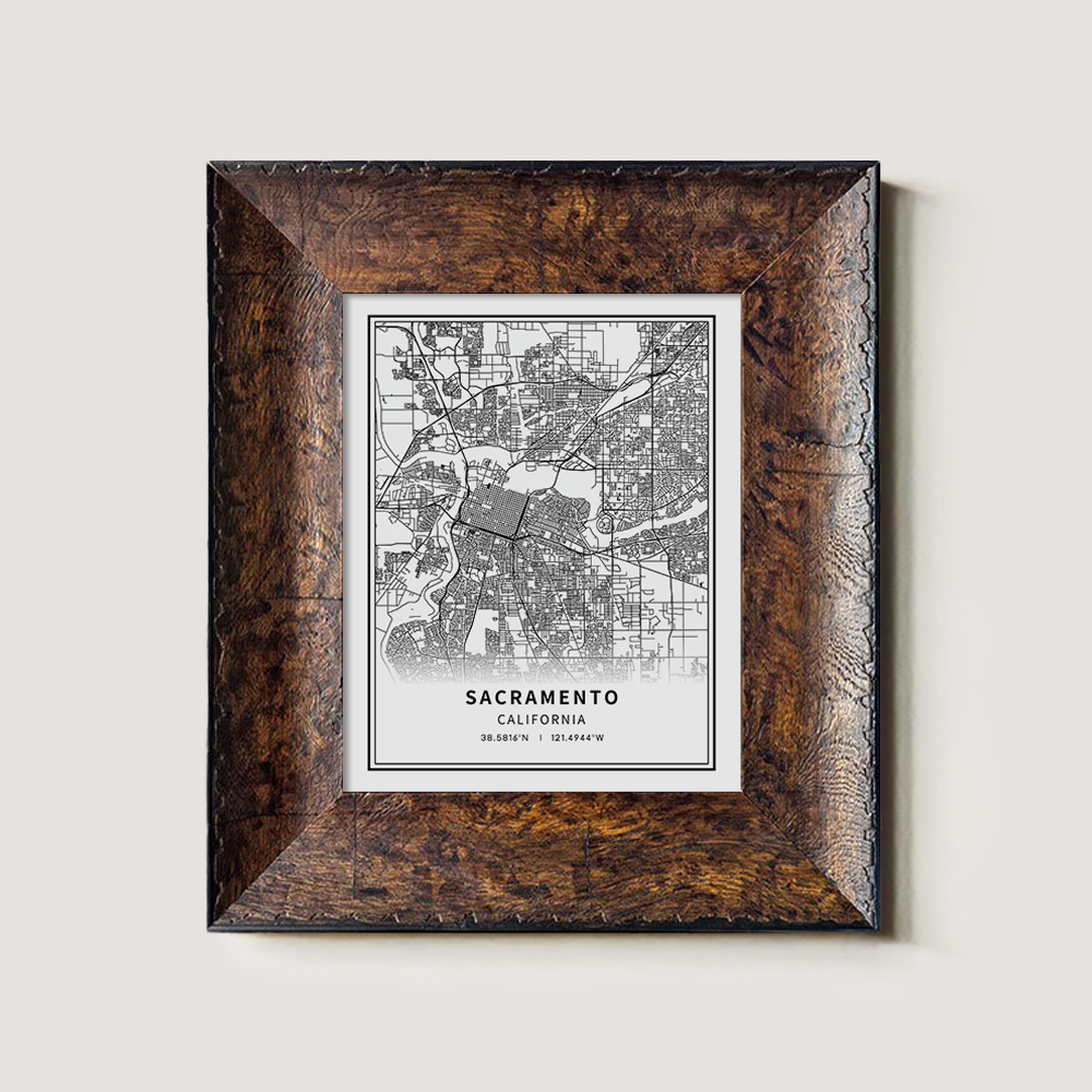 Minimalist Sacramento City Map Line Art Print