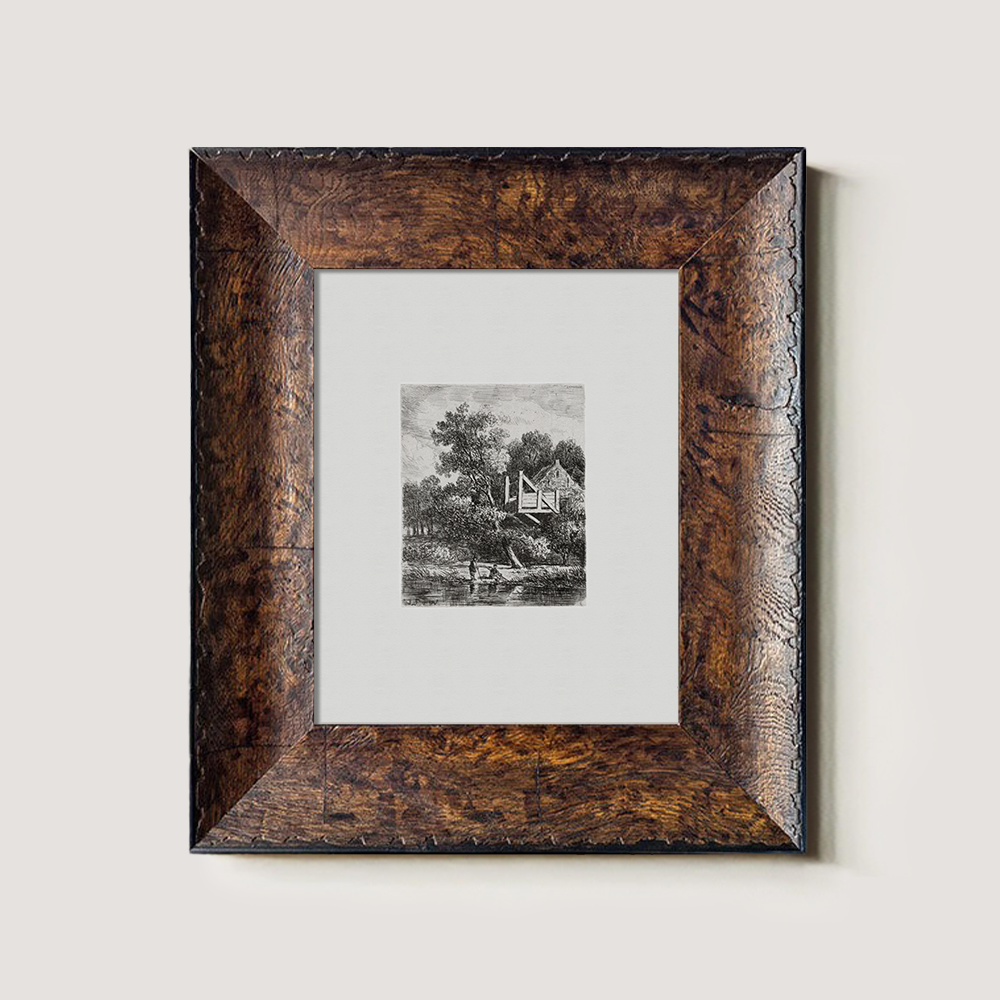 Riverside Cottage Haven Etching Reverie