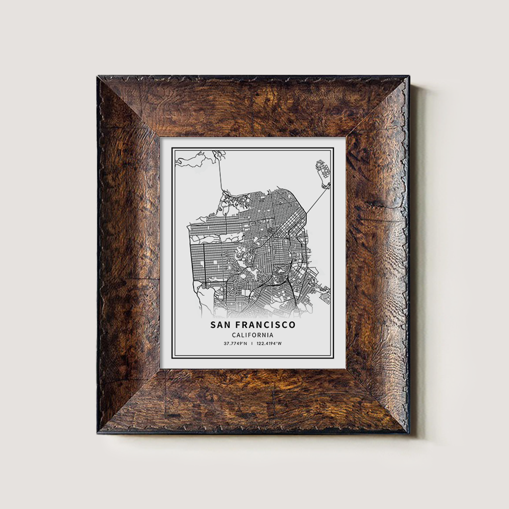 Minimalist San Francisco City Map Line Art Print