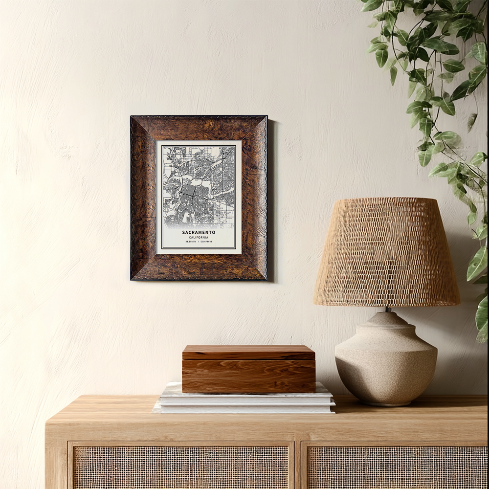 Minimalist Sacramento City Map Line Art Print