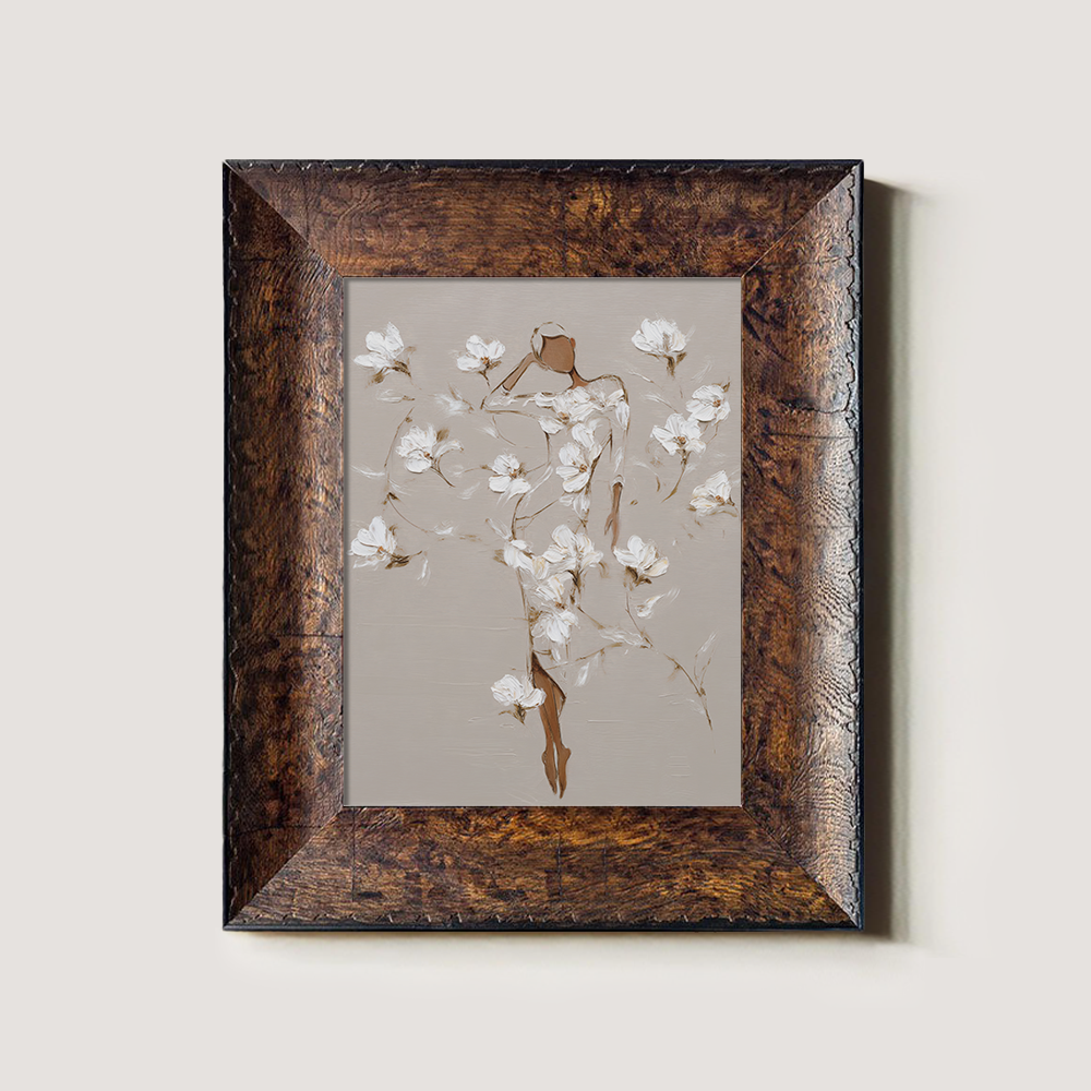 Figure Composed of White Blossoms