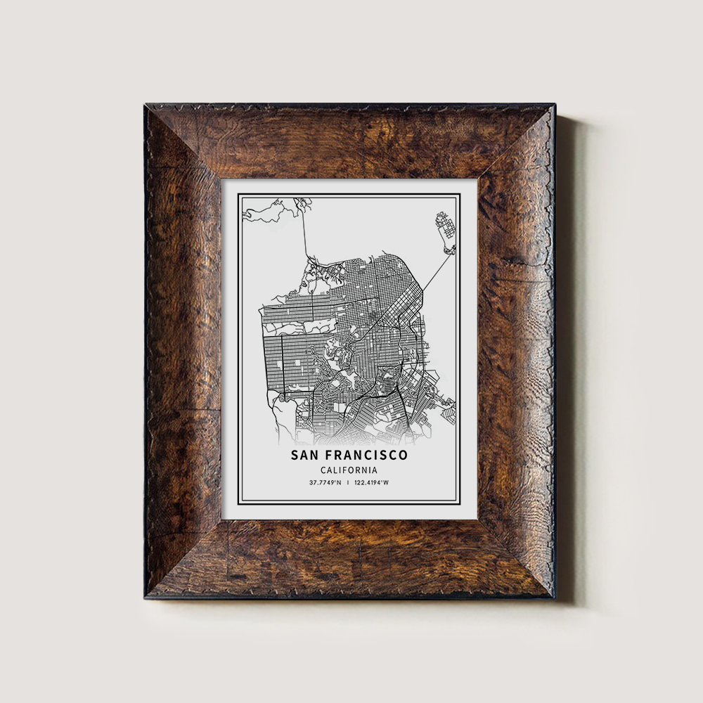 Minimalist San Francisco City Map Line Art Print