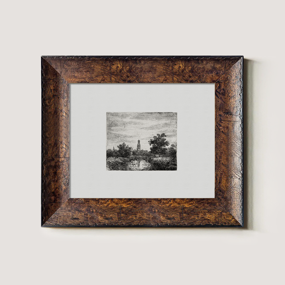 Veiled Tower Riverside Etching Nocturne