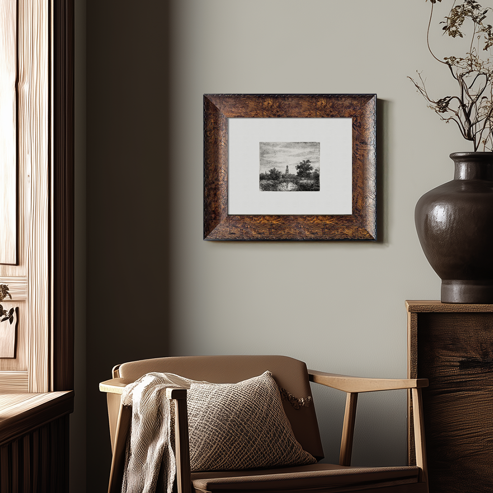 Veiled Tower Riverside Etching Nocturne