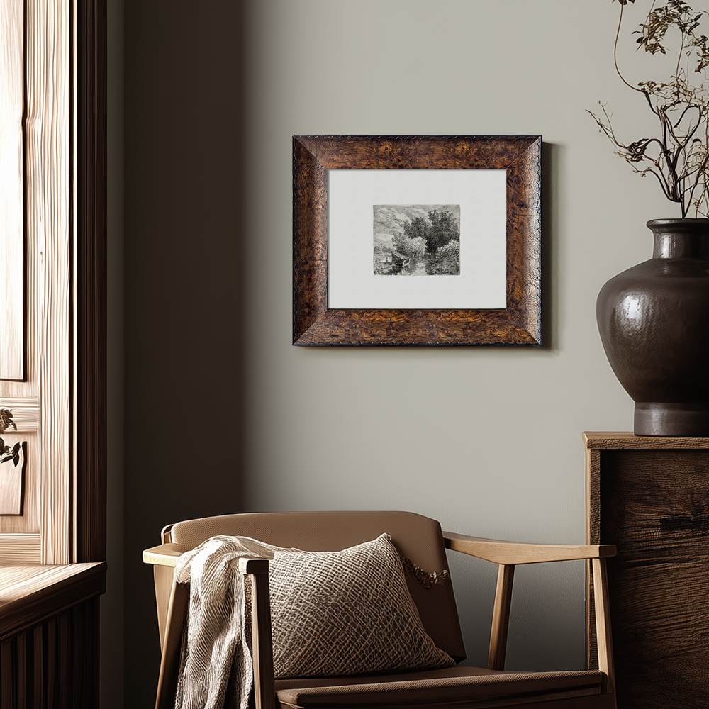 Shrouded Grove Bridge Etching Reverie