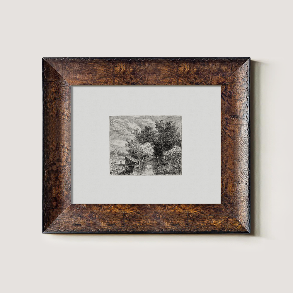 Shrouded Grove Bridge Etching Reverie