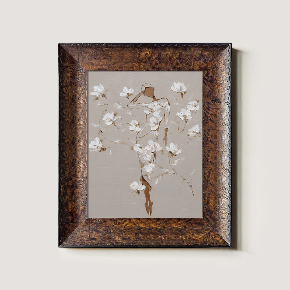 Figure Composed of White Blossoms