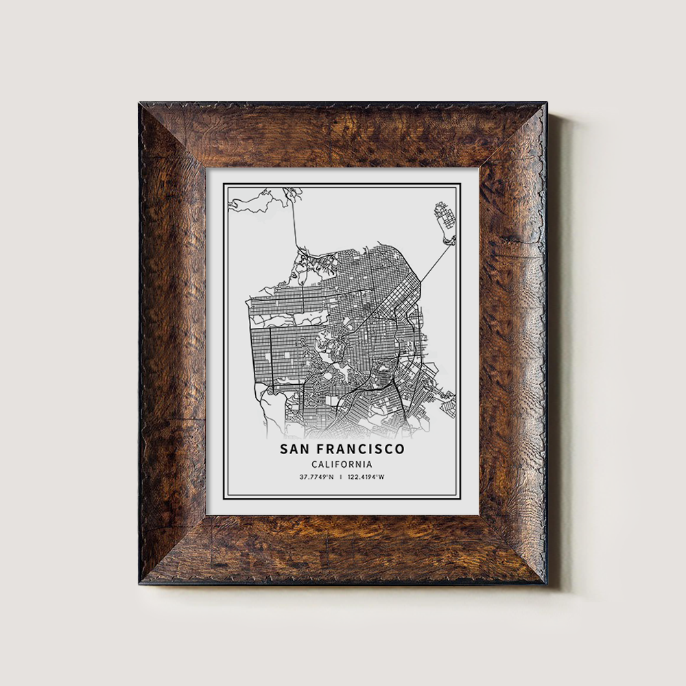 Minimalist San Francisco City Map Line Art Print
