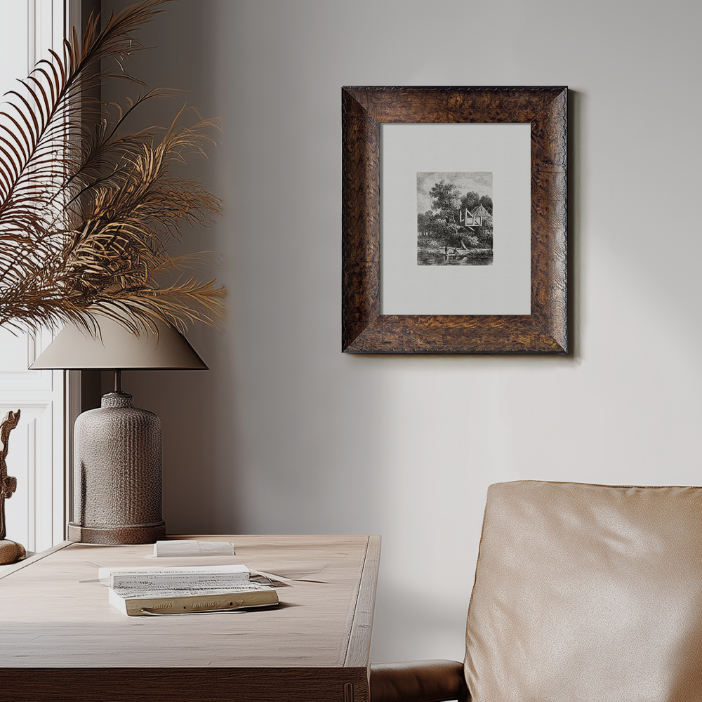 Riverside Cottage Haven Etching Reverie