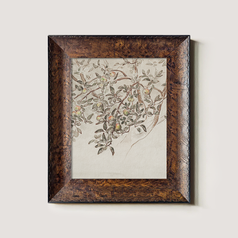 Ethereal Apple Branch Watercolor Sketch