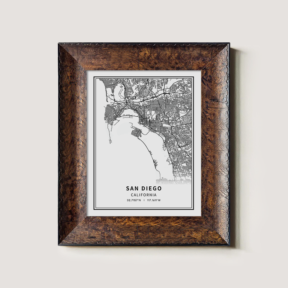 Minimalist San Diego City Map Line Art Print