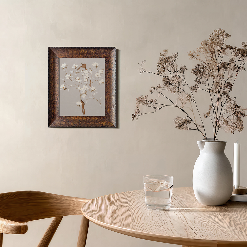 Figure Composed of White Blossoms