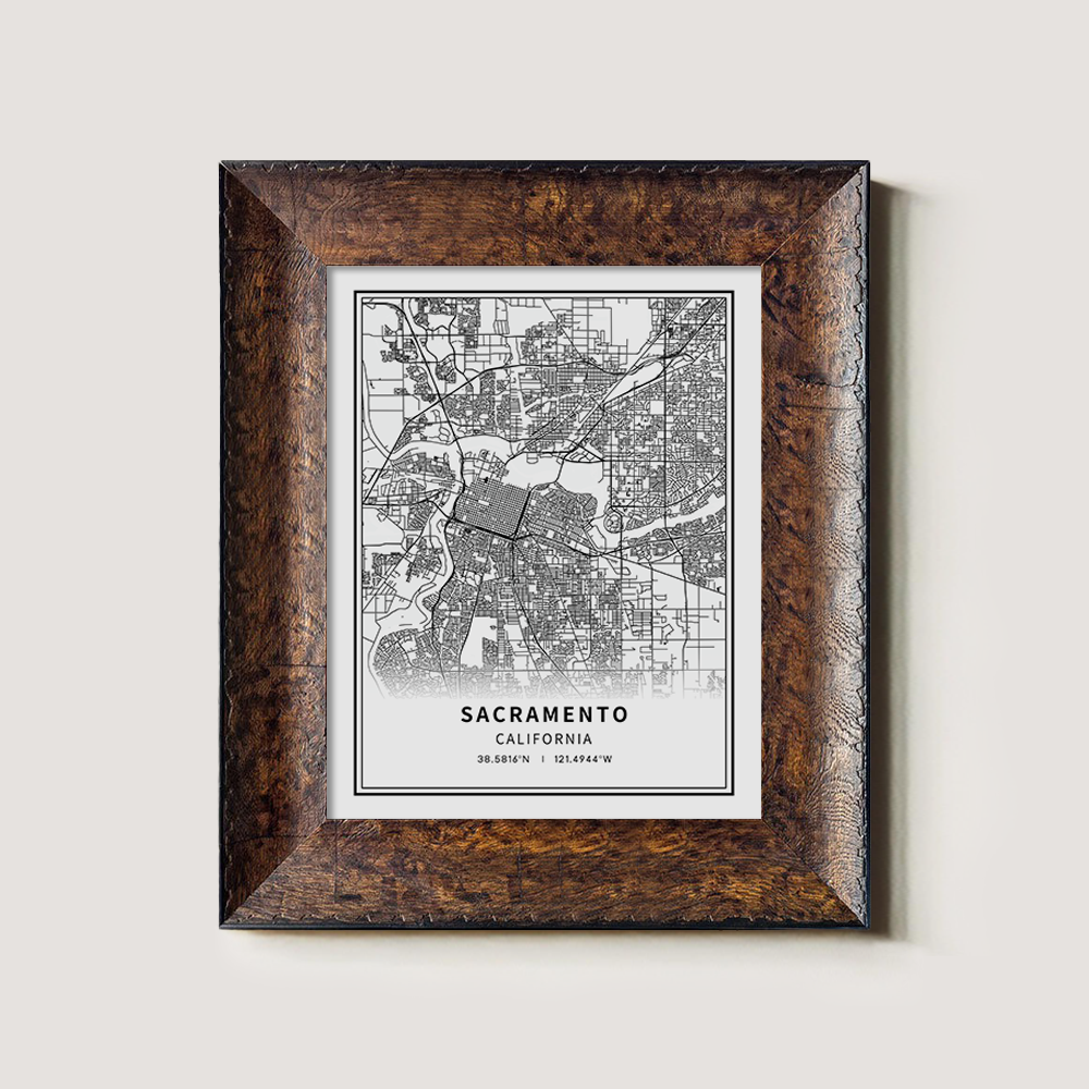 Minimalist Sacramento City Map Line Art Print