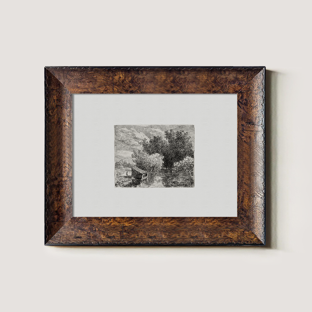 Shrouded Grove Bridge Etching Reverie