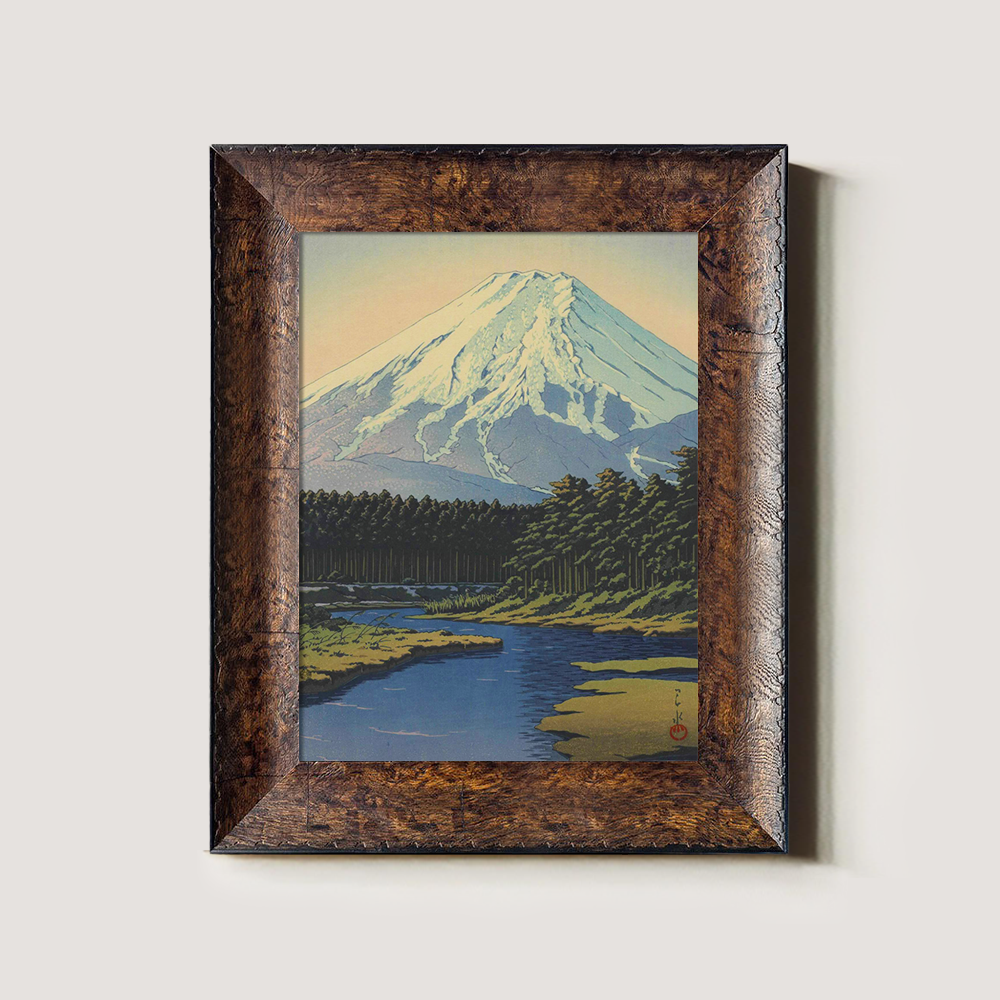 Mount Fuji Over Forest and River