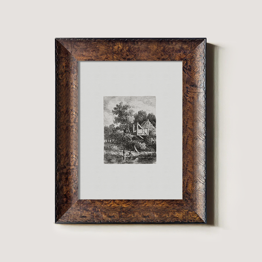 Riverside Cottage Haven Etching Reverie