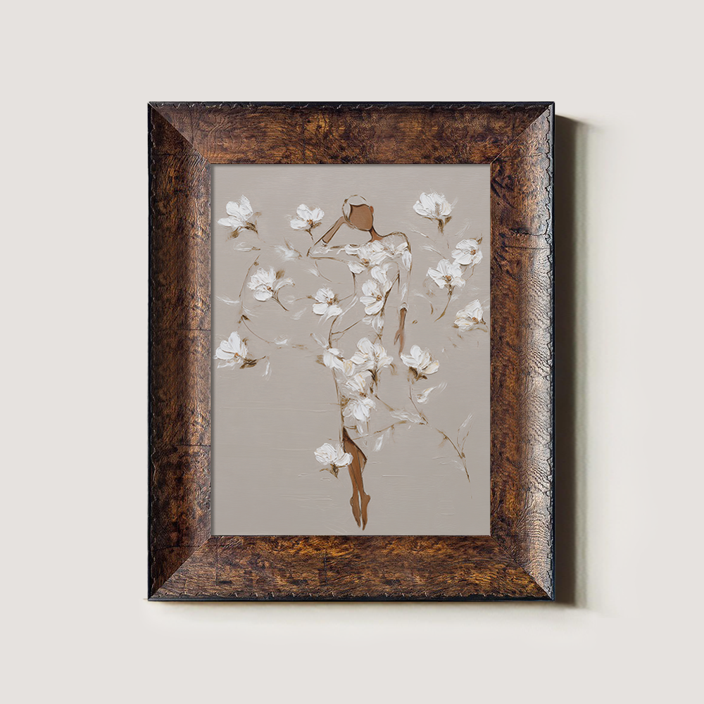 Figure Composed of White Blossoms