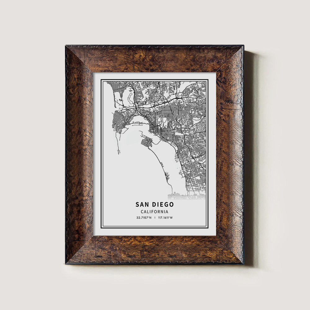 Minimalist San Diego City Map Line Art Print