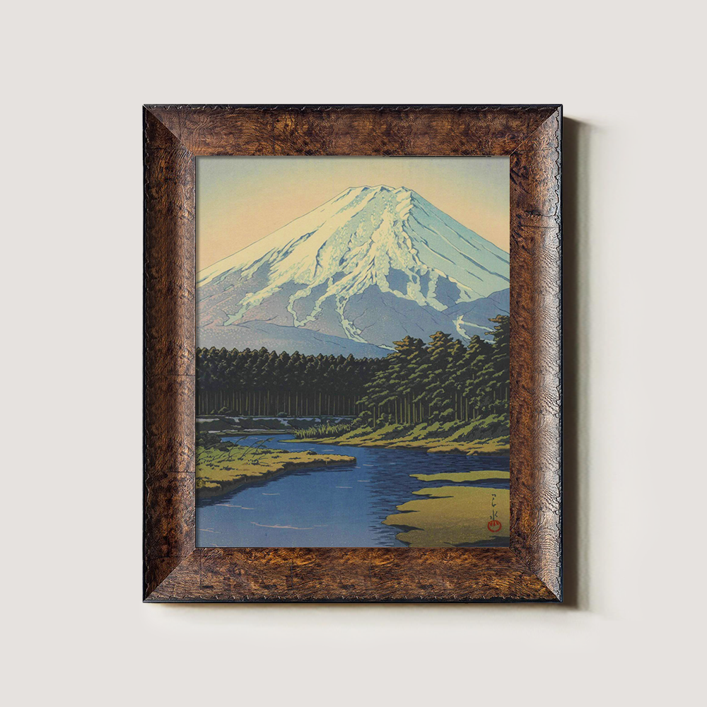 Mount Fuji Over Forest and River