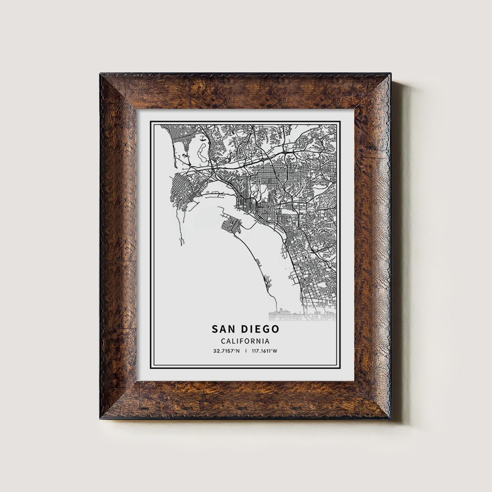 Minimalist San Diego City Map Line Art Print