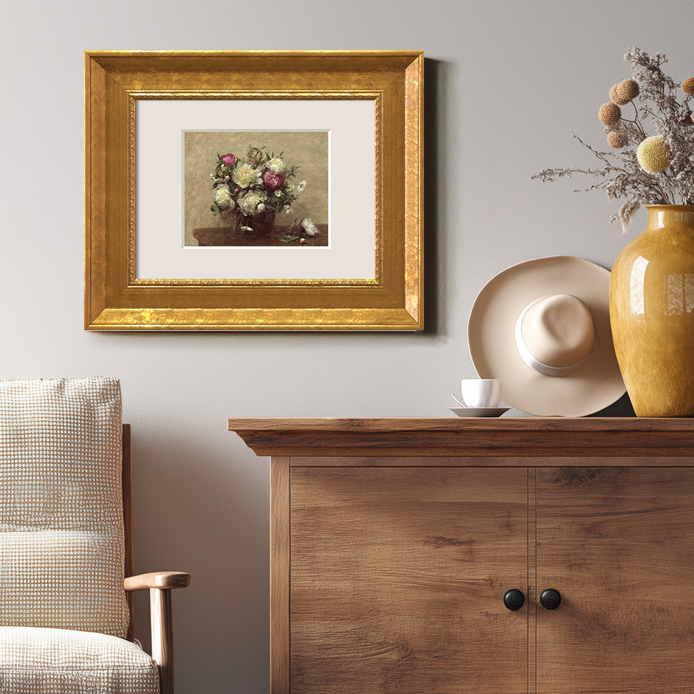 Ethereal Peony Bouquet Watercolor Still Life