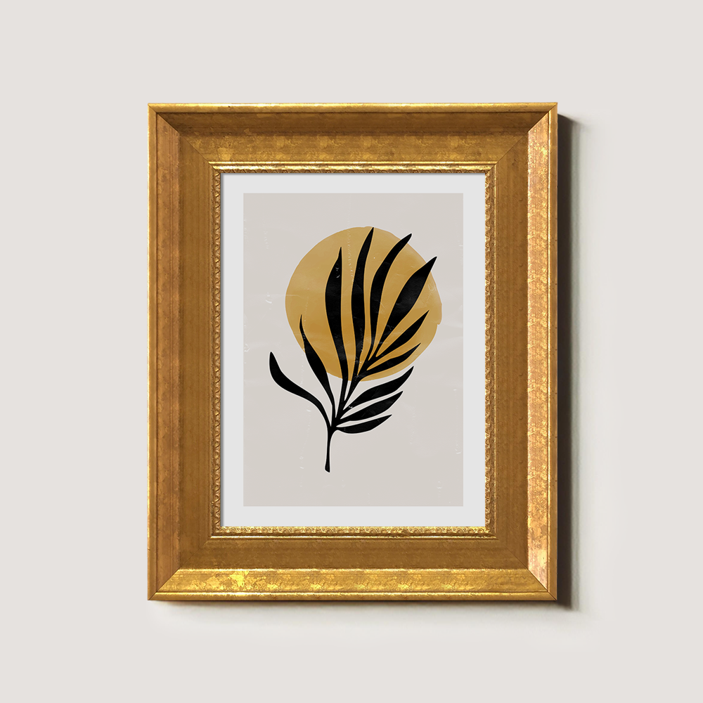 Abstract Sunlit Fronds Minimalist Silhouette