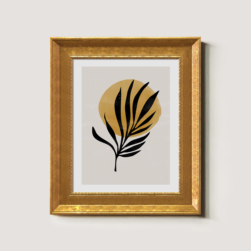Abstract Sunlit Fronds Minimalist Silhouette