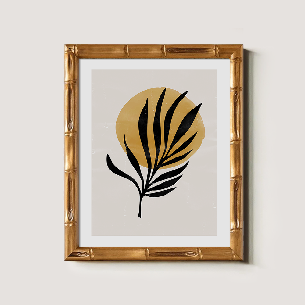 Abstract Sunlit Fronds Minimalist Silhouette
