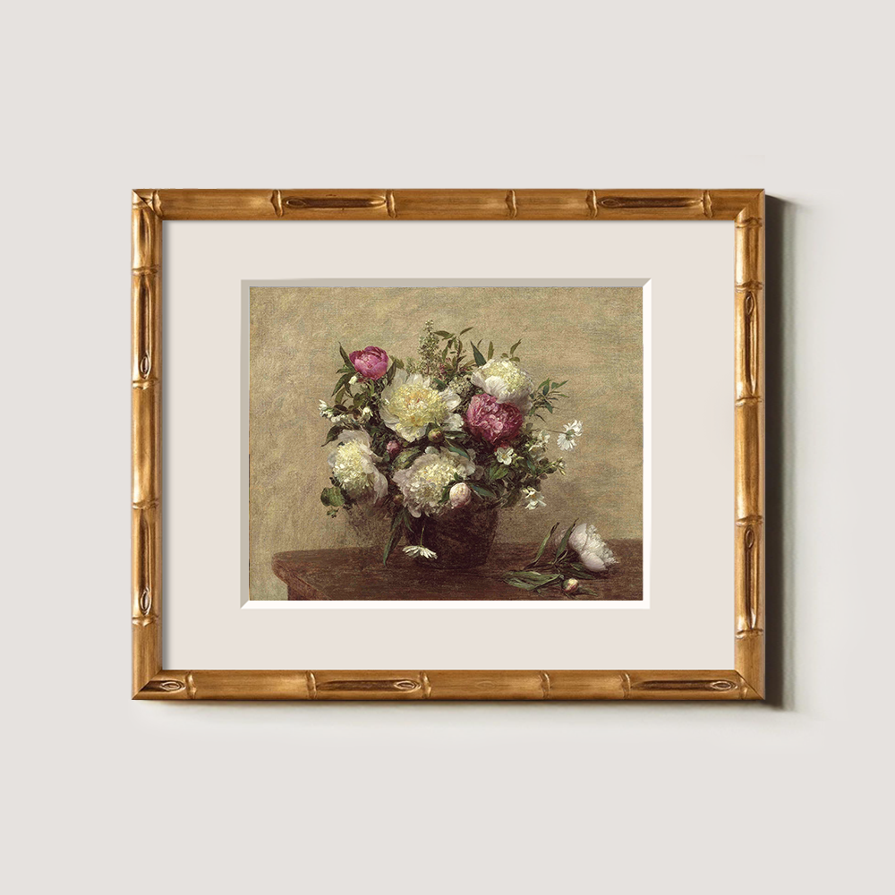 Ethereal Peony Bouquet Watercolor Still Life