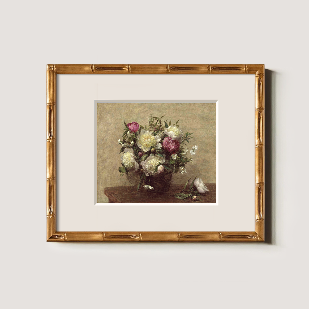 Ethereal Peony Bouquet Watercolor Still Life