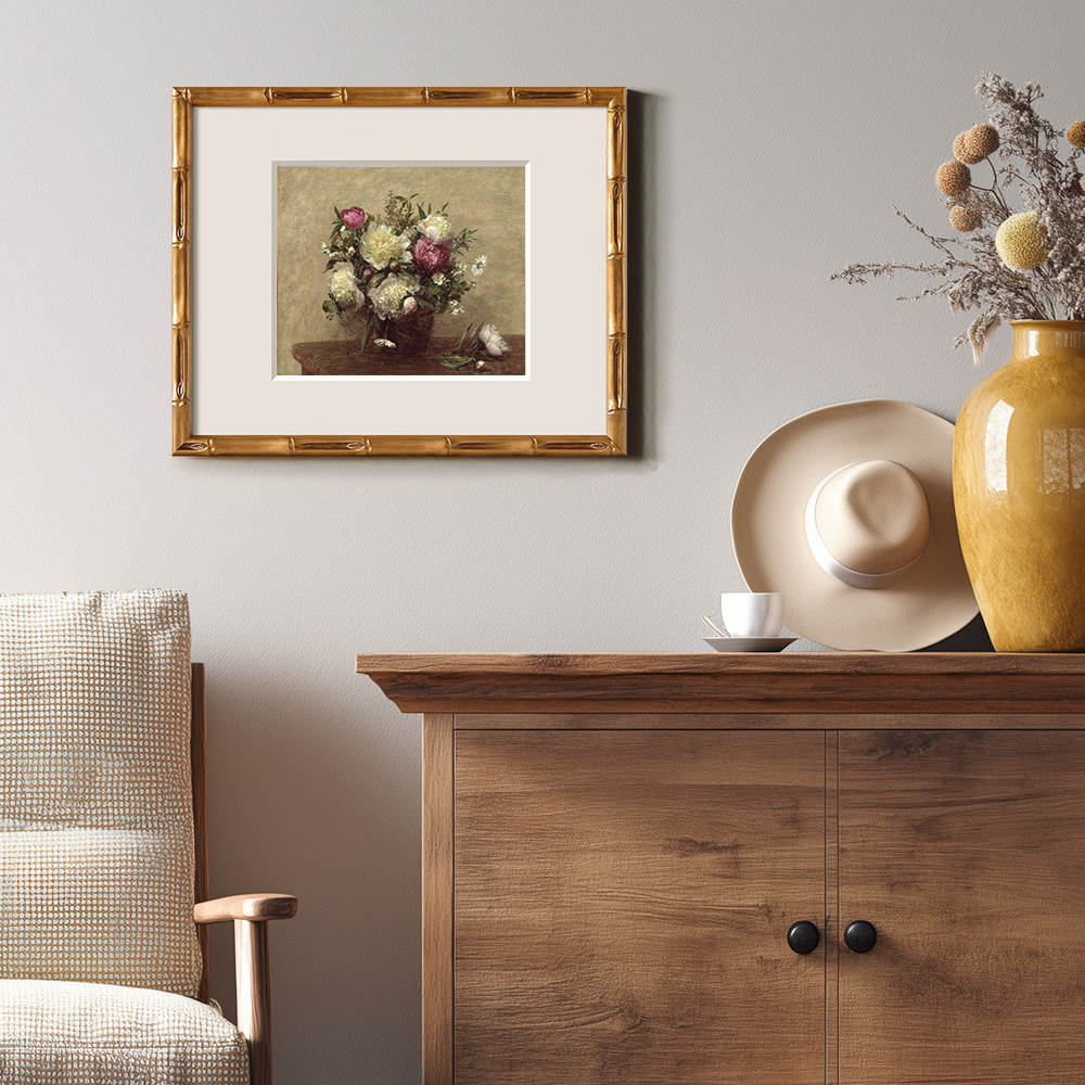 Ethereal Peony Bouquet Watercolor Still Life