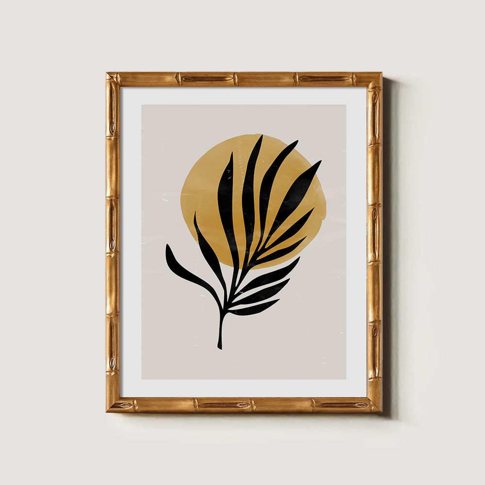 Abstract Sunlit Fronds Minimalist Silhouette