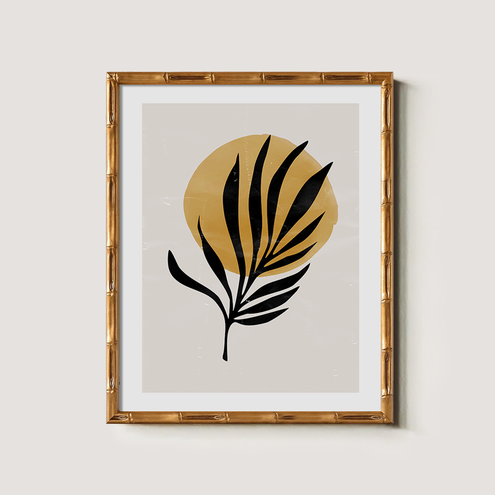 Abstract Sunlit Fronds Minimalist Silhouette