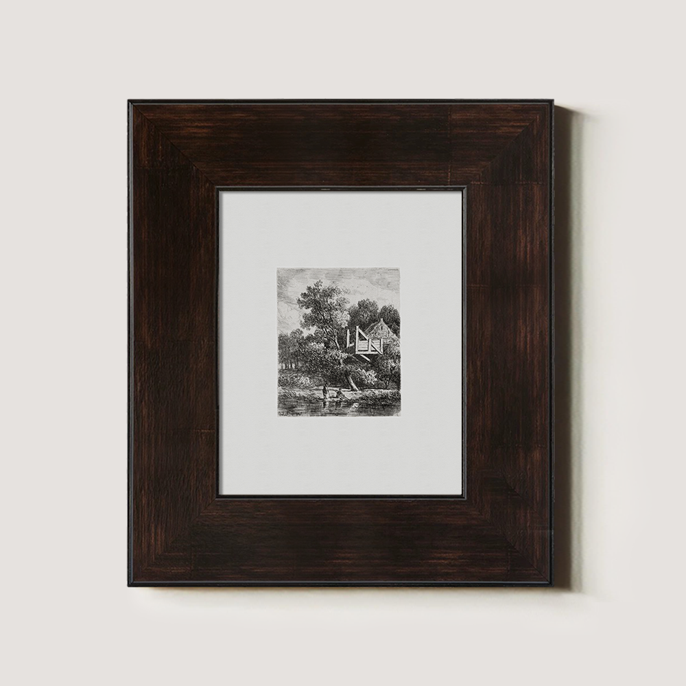 Riverside Cottage Haven Etching Reverie