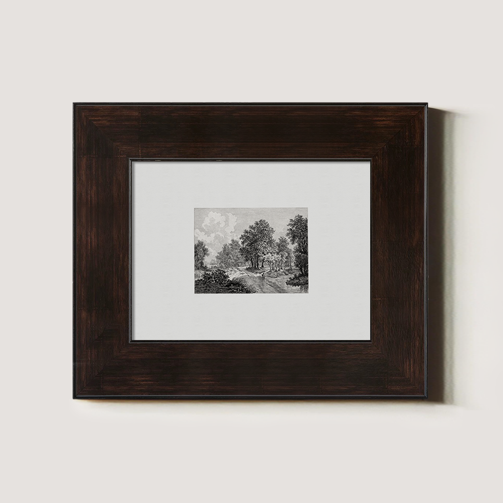 Misty Woodland Glade Etching Reverie