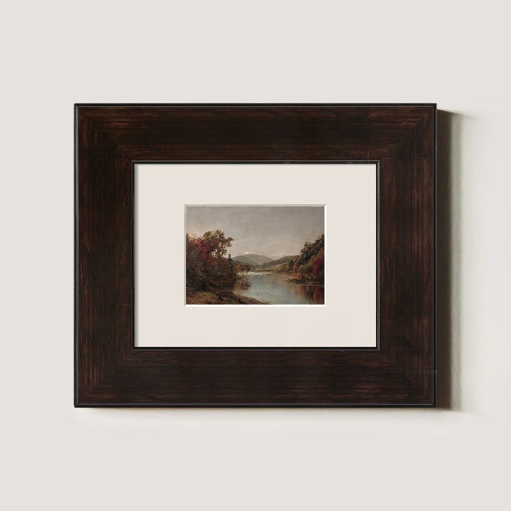 Autumnal River Gorge Watercolor Reverie