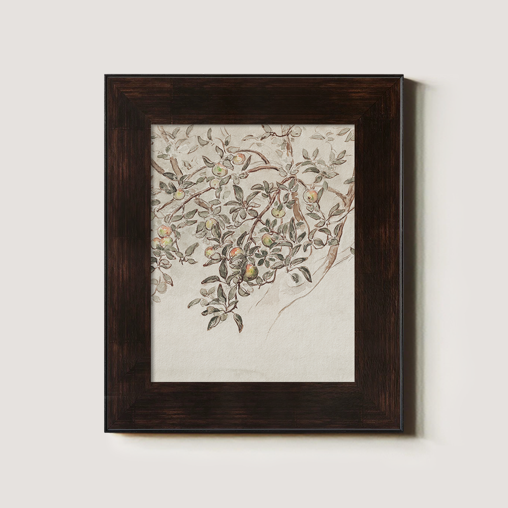 Ethereal Apple Branch Watercolor Sketch