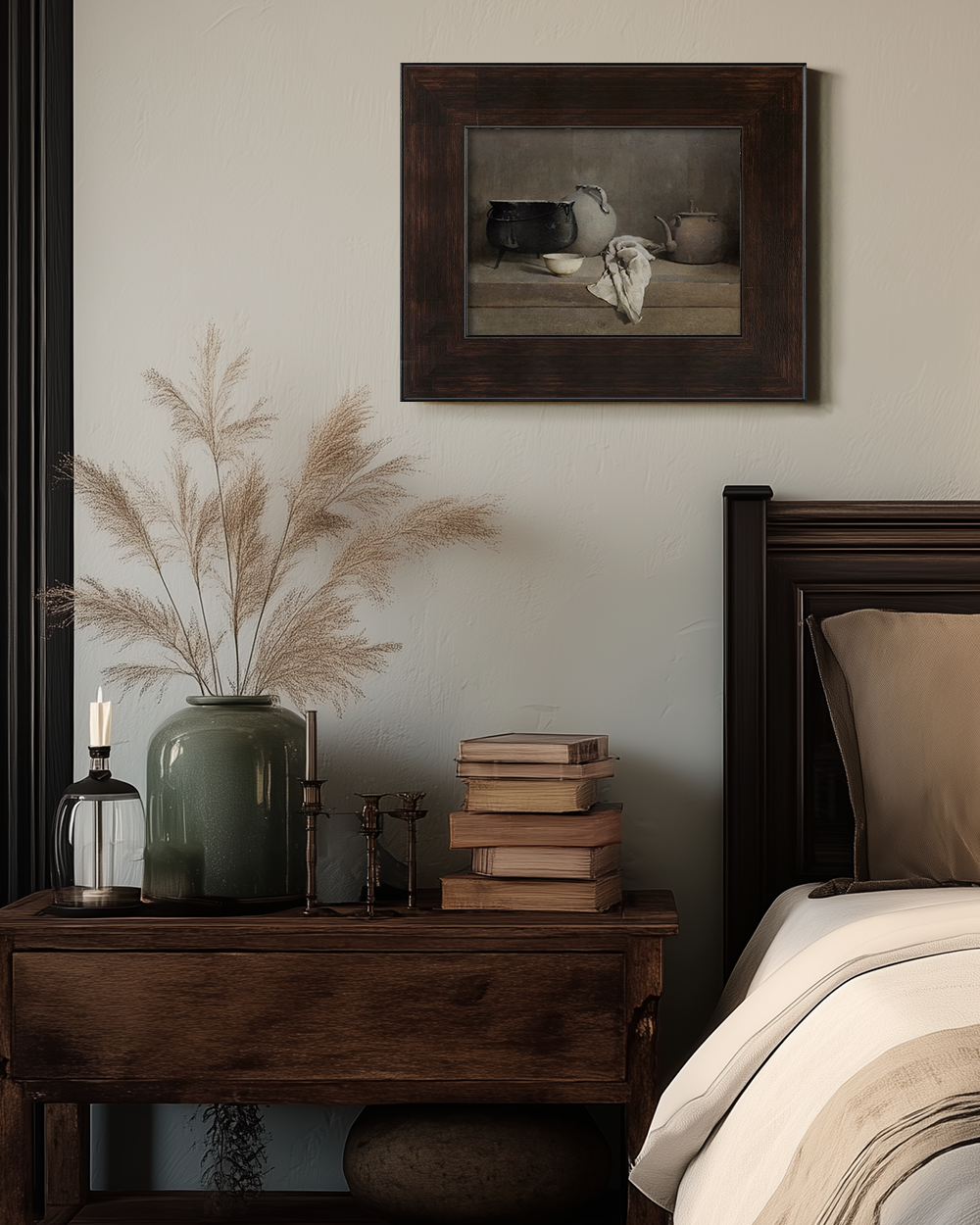 Hushed Earthenware Alcove Watercolor Still Life