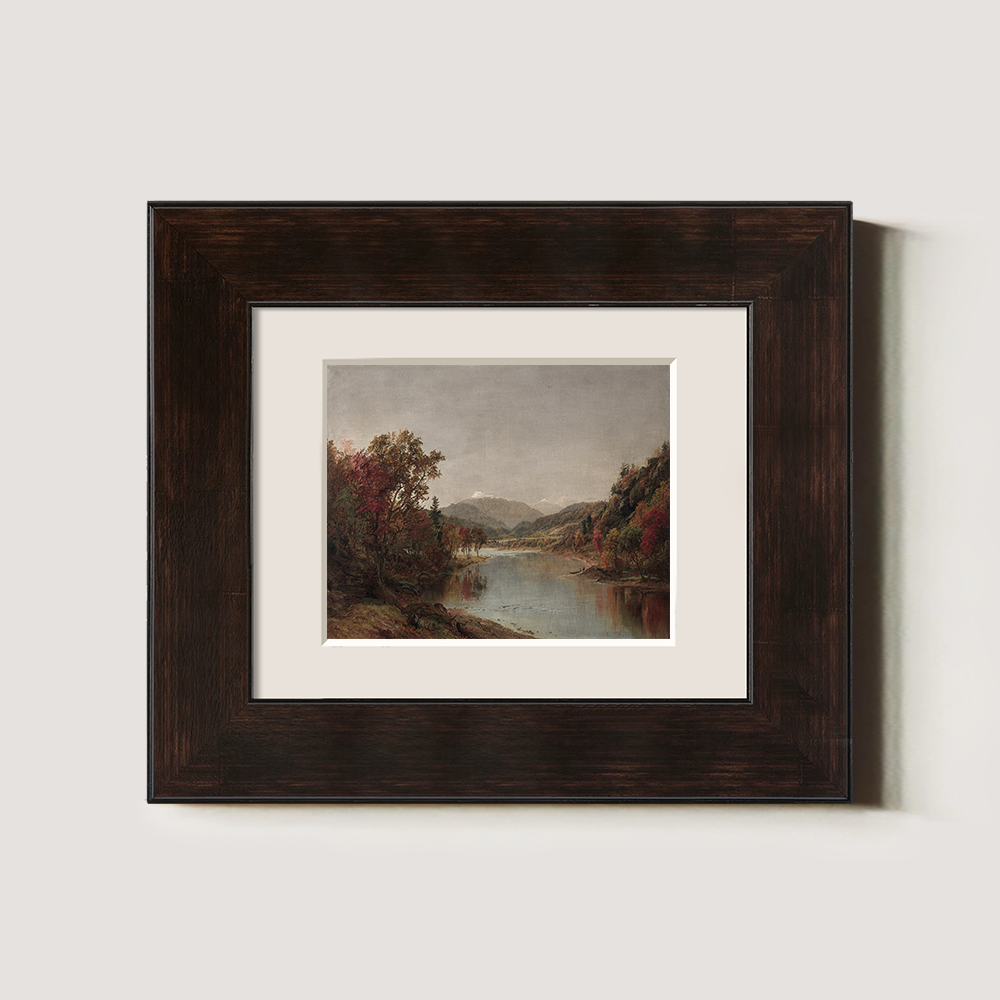 Autumnal River Gorge Watercolor Reverie