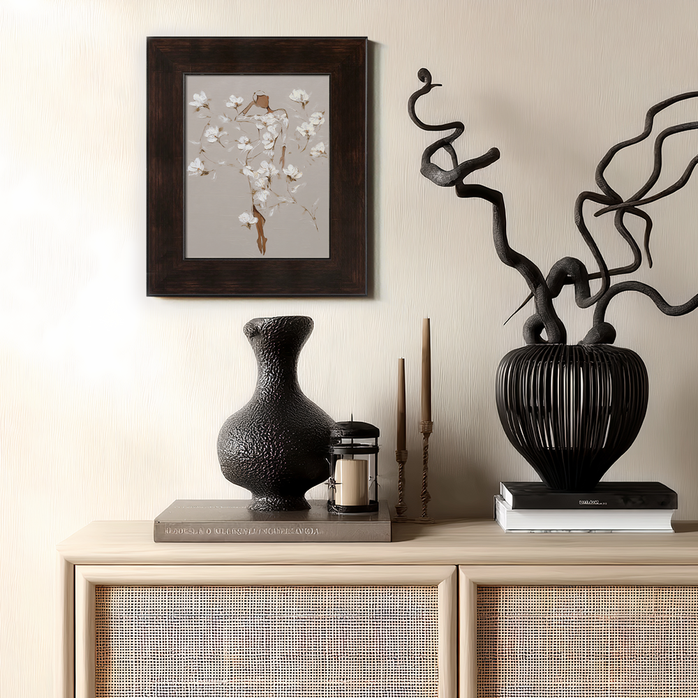 Figure Composed of White Blossoms