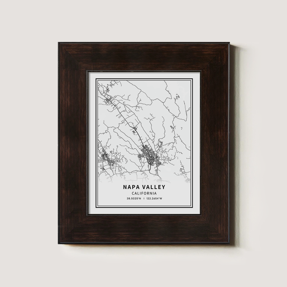 Minimalist Napa Valley Map Line Art Print