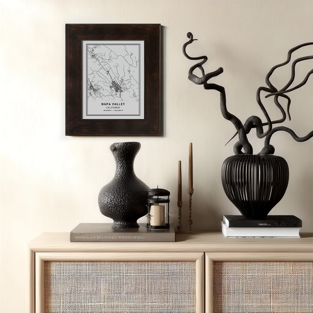 Minimalist Napa Valley Map Line Art Print