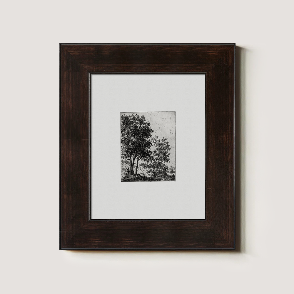 Verdant Tree Cluster Etching Reverie