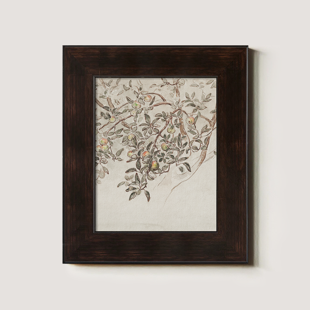 Ethereal Apple Branch Watercolor Sketch