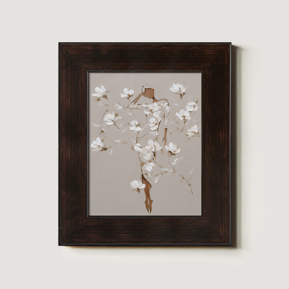 Figure Composed of White Blossoms