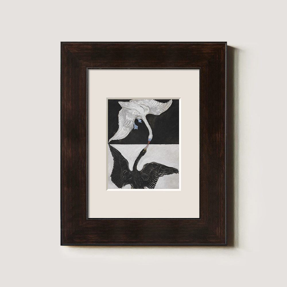 Yin-Yang Swan Embrace Watercolor Duality