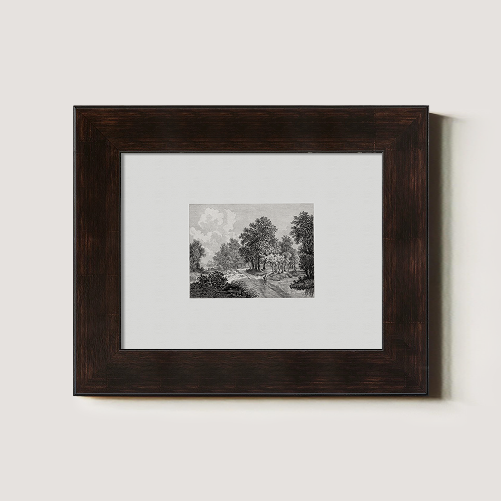 Misty Woodland Glade Etching Reverie