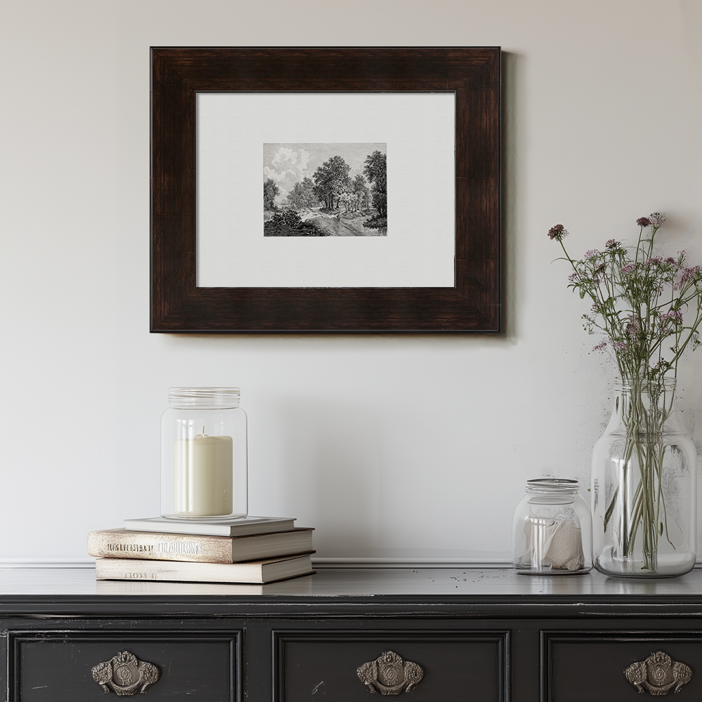 Misty Woodland Glade Etching Reverie