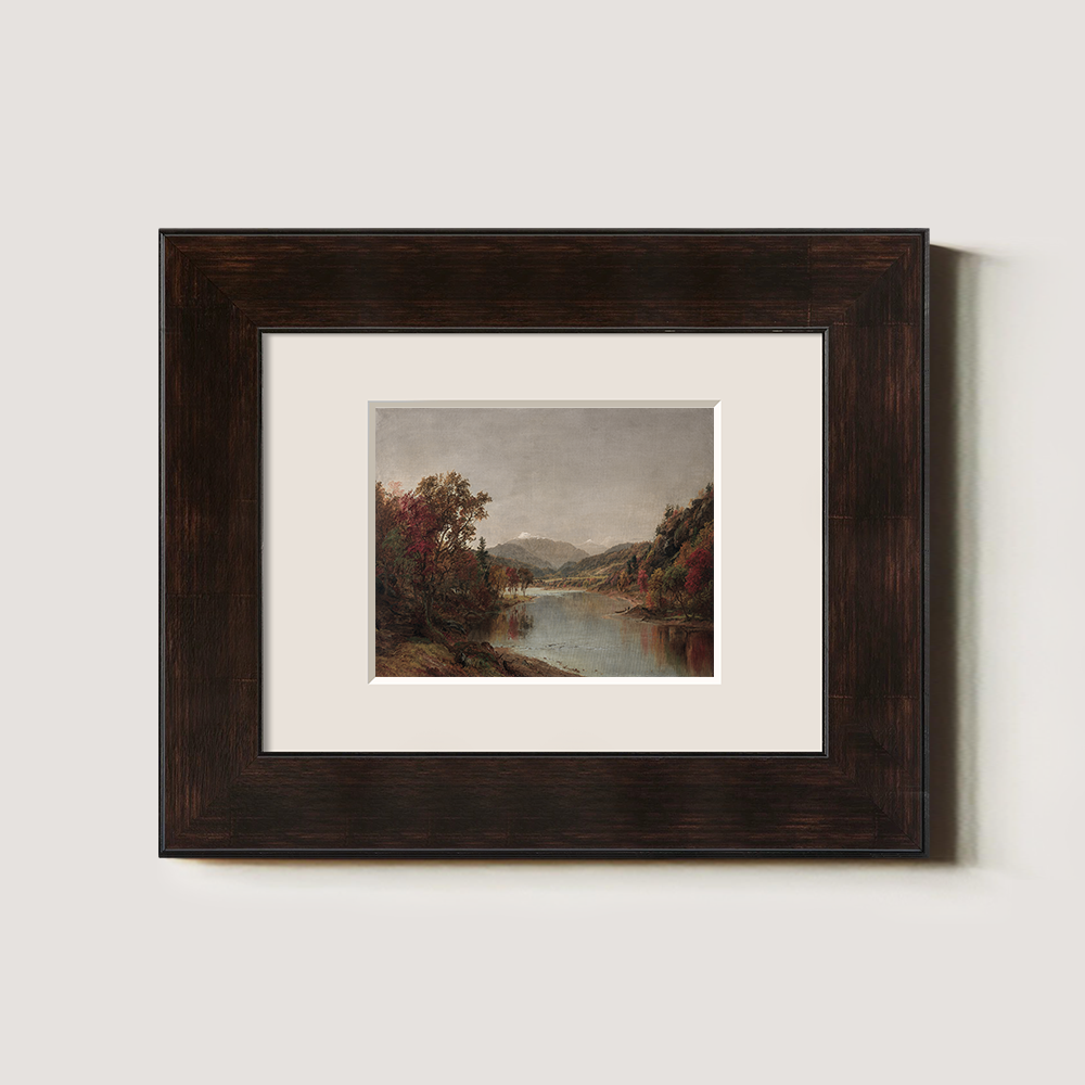 Autumnal River Gorge Watercolor Reverie