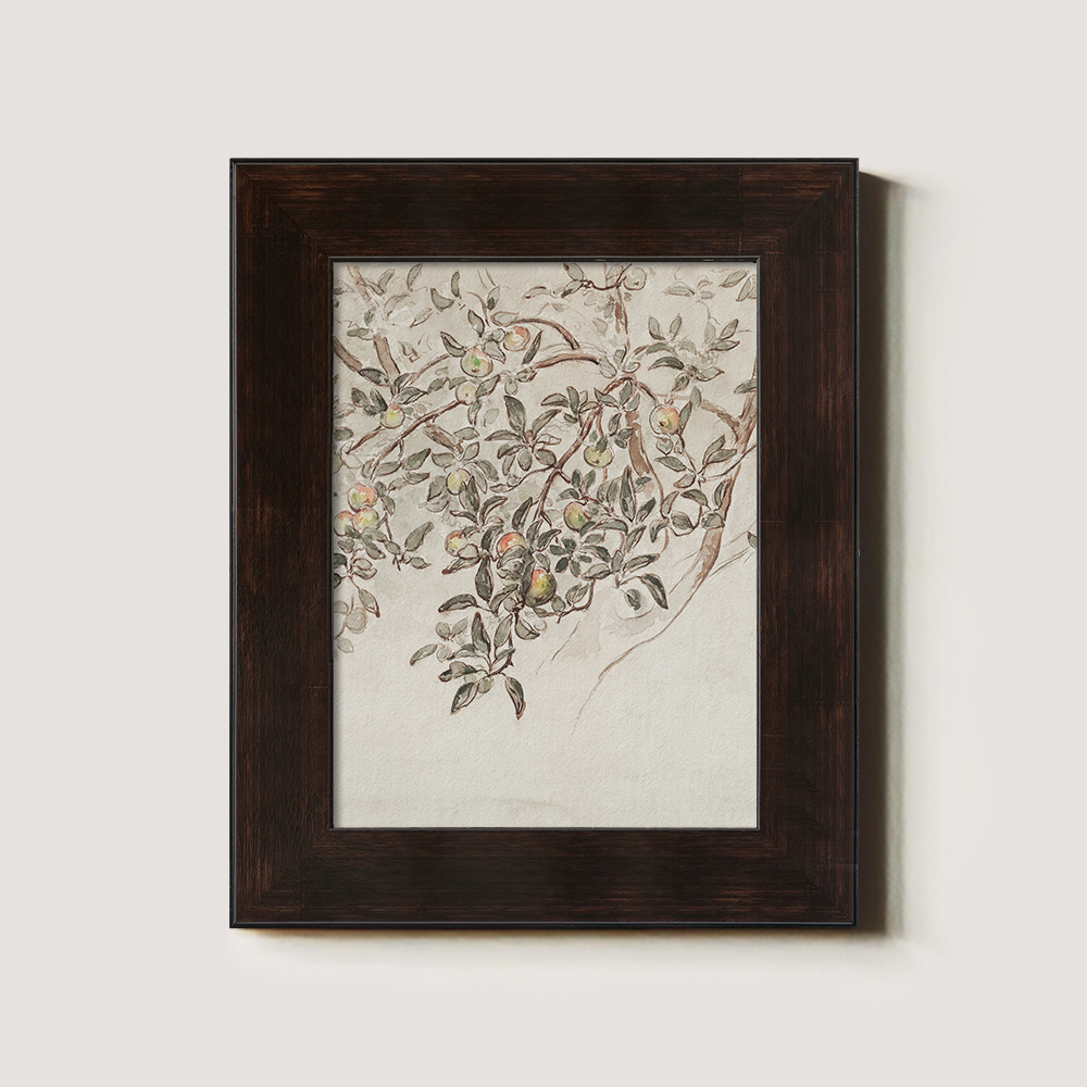 Ethereal Apple Branch Watercolor Sketch